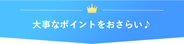 大事なポイントをおさらい